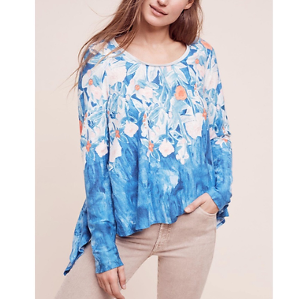 NWT Anthro Floral Blouse (linen/cotton blend)